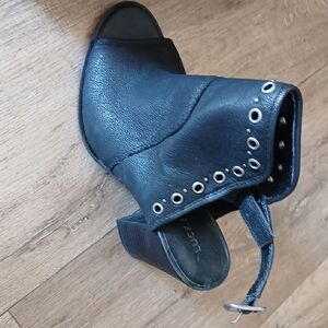 Lucky Brand Black Heeled Boots with Chunky Heel